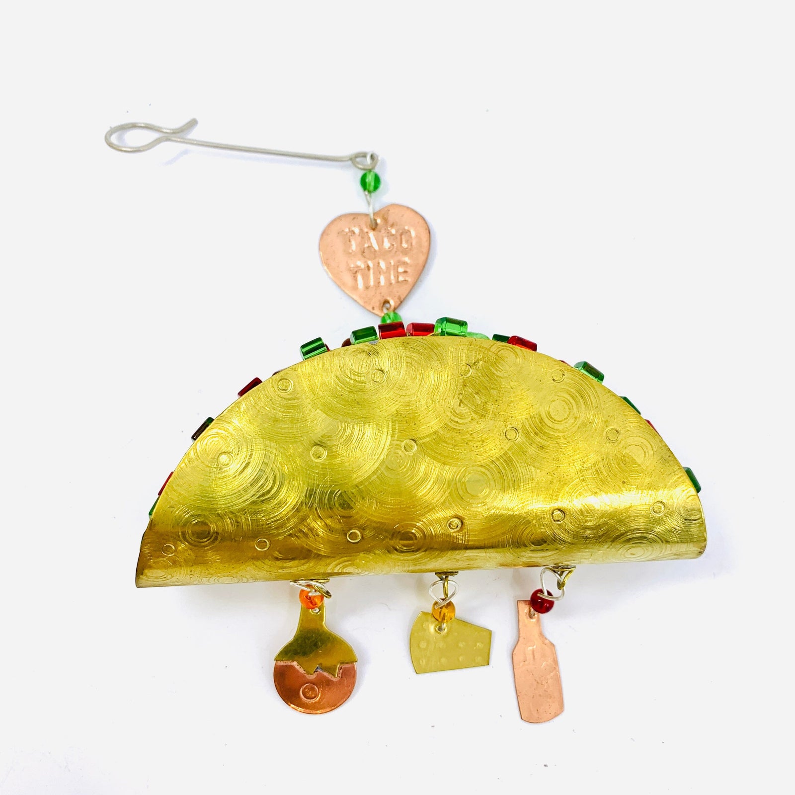Mixed Metal Ornament Taco Time Miniature Pilgrim Imports 