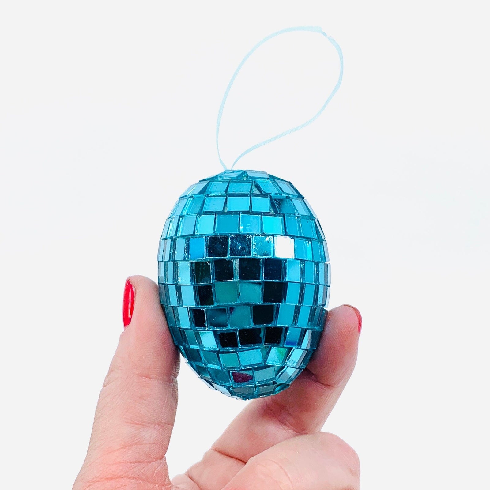 Mirror Mosaic Egg Ornament, Aqua One Hundred 80 Degrees 