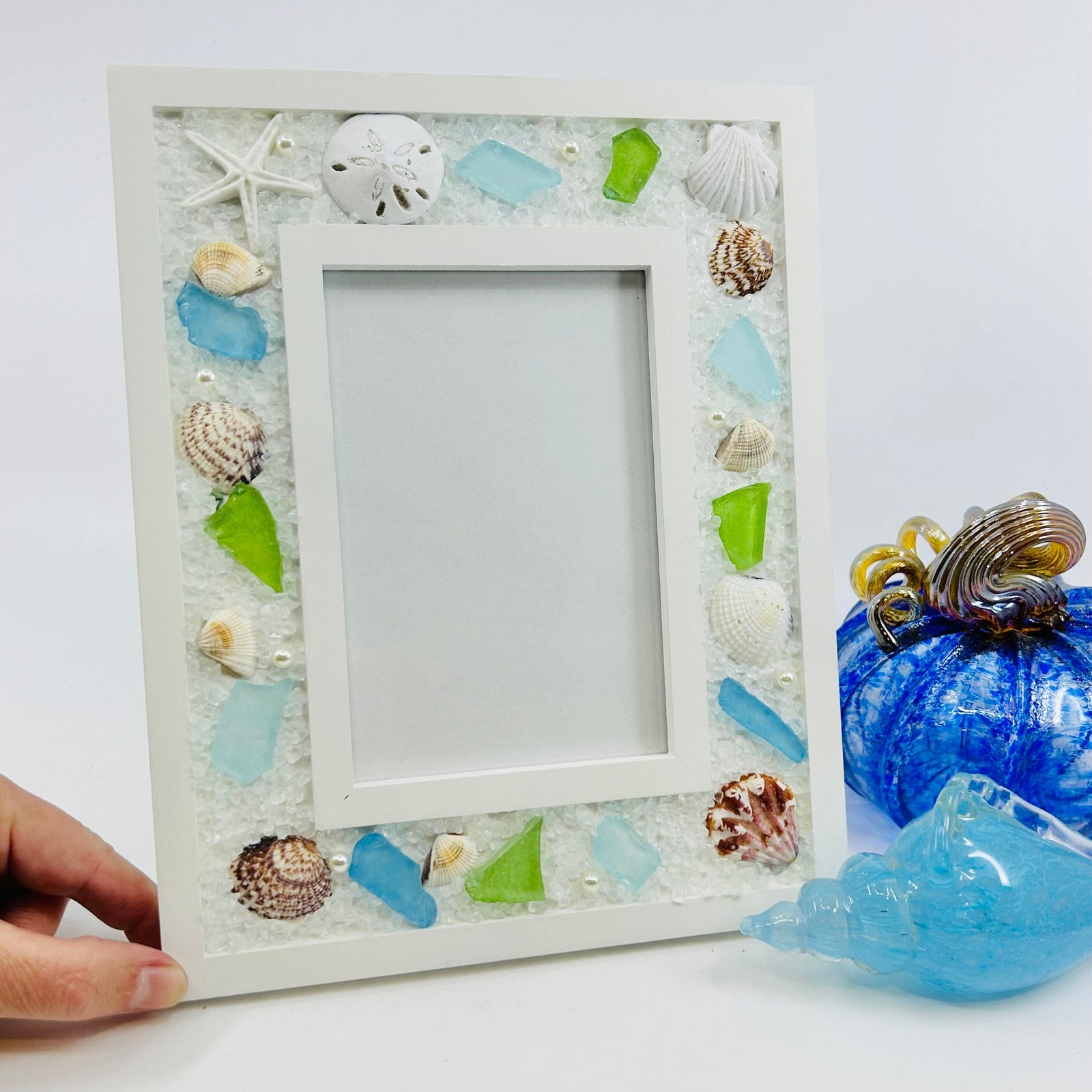 Coastal Shell Picture Frame, Small 4X6 Decor Chesapeake Bay 