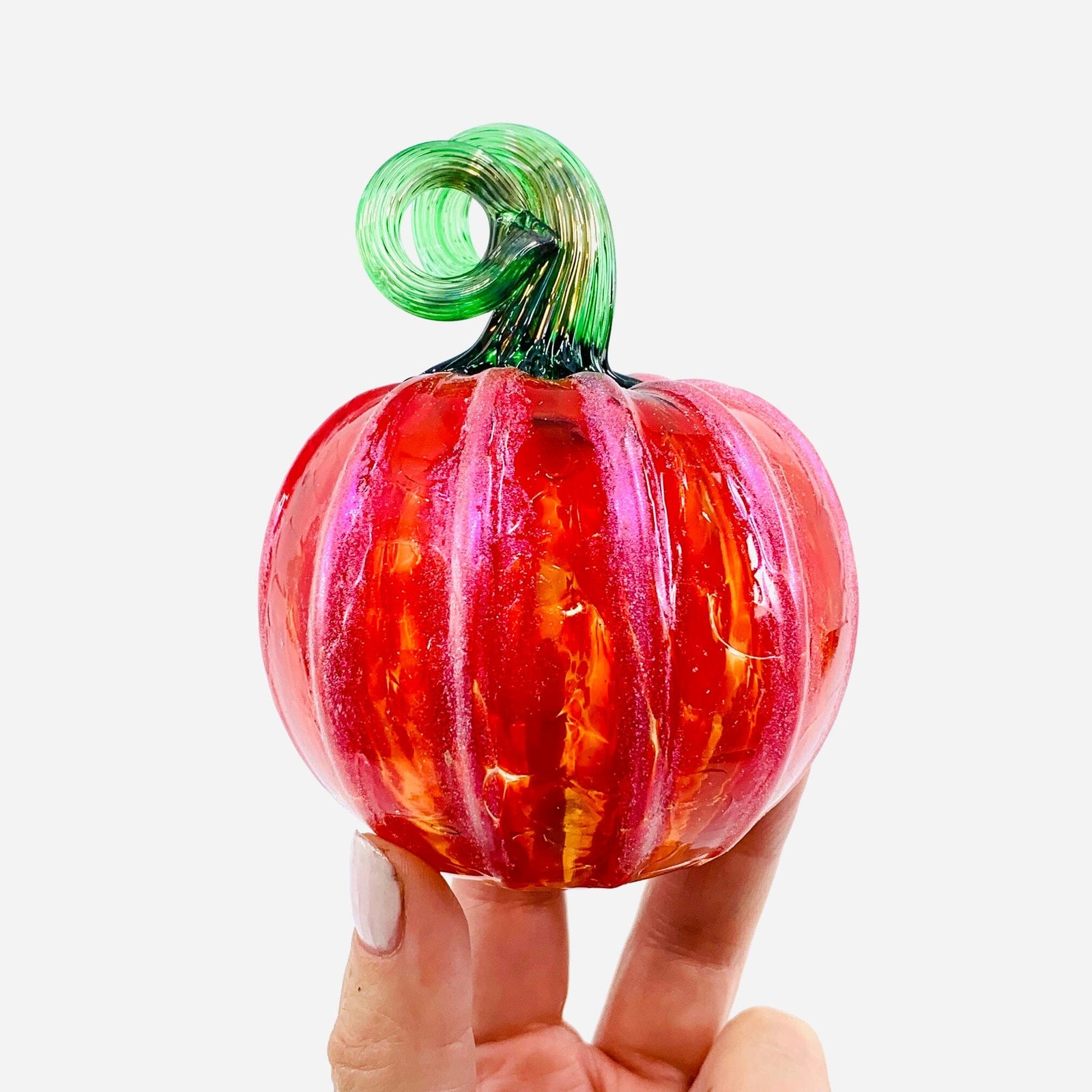 Daily Pumpkin 298 Fall Shimmer Mini Daily Pumpkin Luke Adams Glass Blowing Studio 