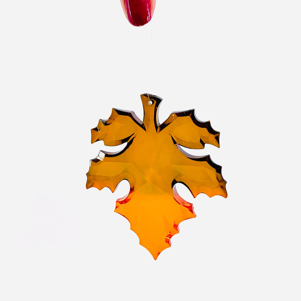 Fall Leaves Crystal Acrylic Ornament, Brown Ornament GANZ 