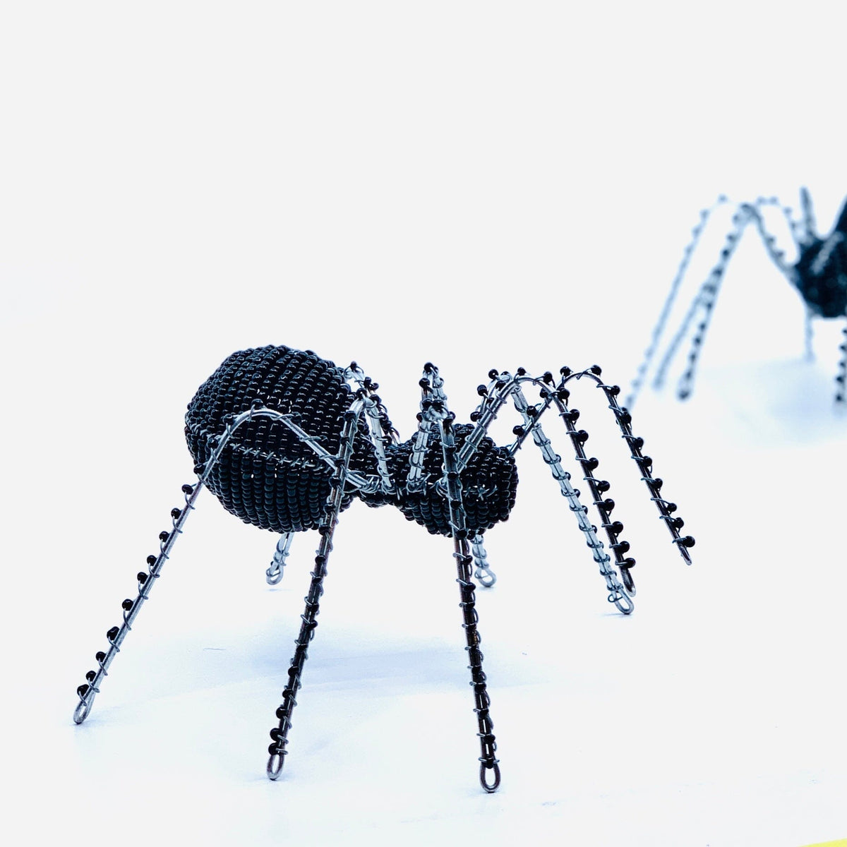 Beaded Spider, Black Decor African Modern 