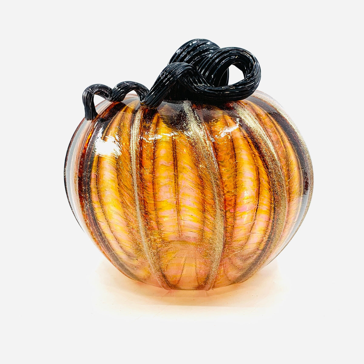 Daily Pumpkin 3867 Fall Shimmer Large Gabby Luke Adams Glass Blowing Studio 