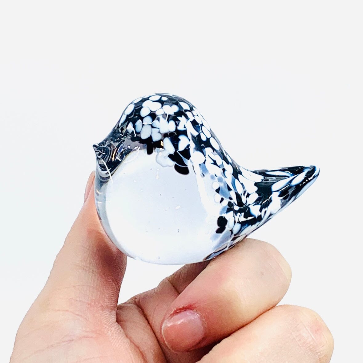 Little Glass Bird, Tuxedos Confetti Miniature Henrietta Glass 