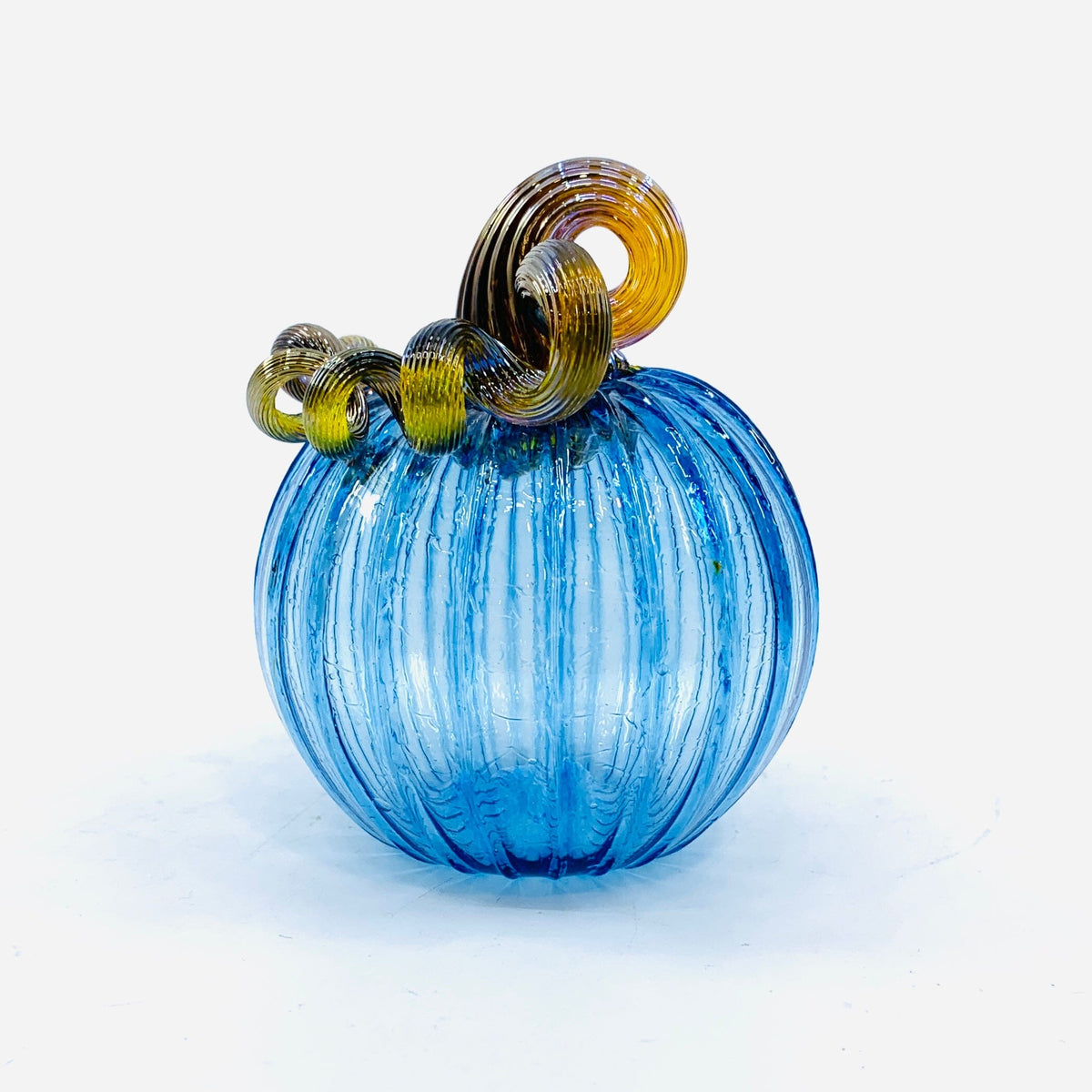 December Birthstone Pumpkin, Tanzanite Pumpkin Luke Adams Glass Blowing Studio 