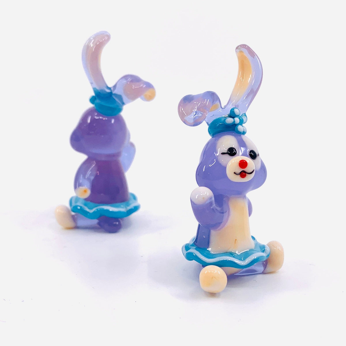 Glass Purple Bunny Miniature Alex 