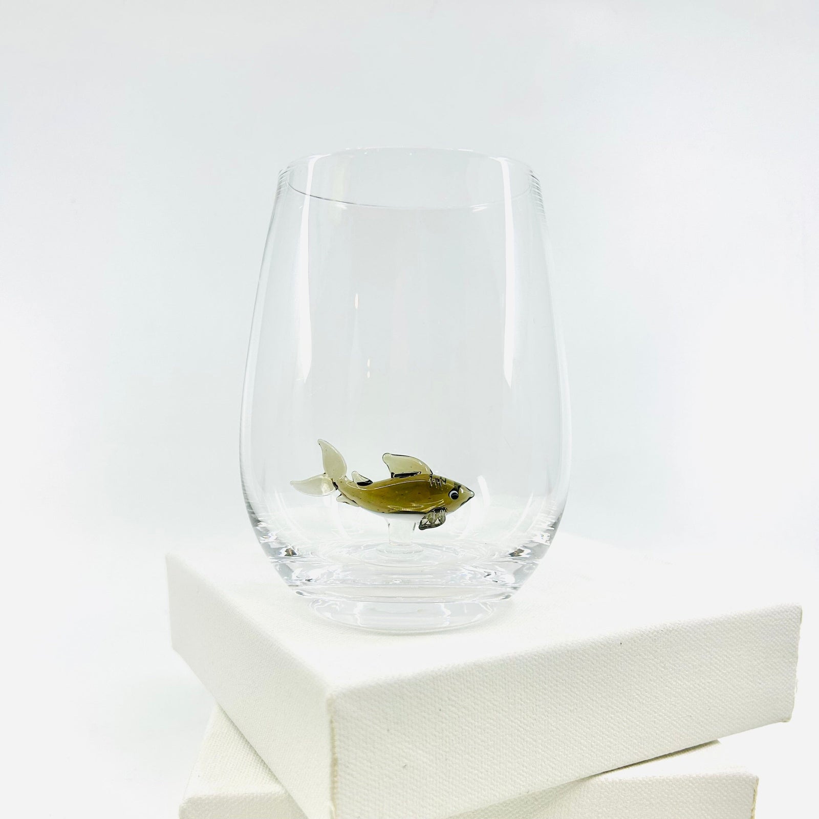 Tiny Animal Large Pour Wine Glass, Shark Decor Creative Co-Op 