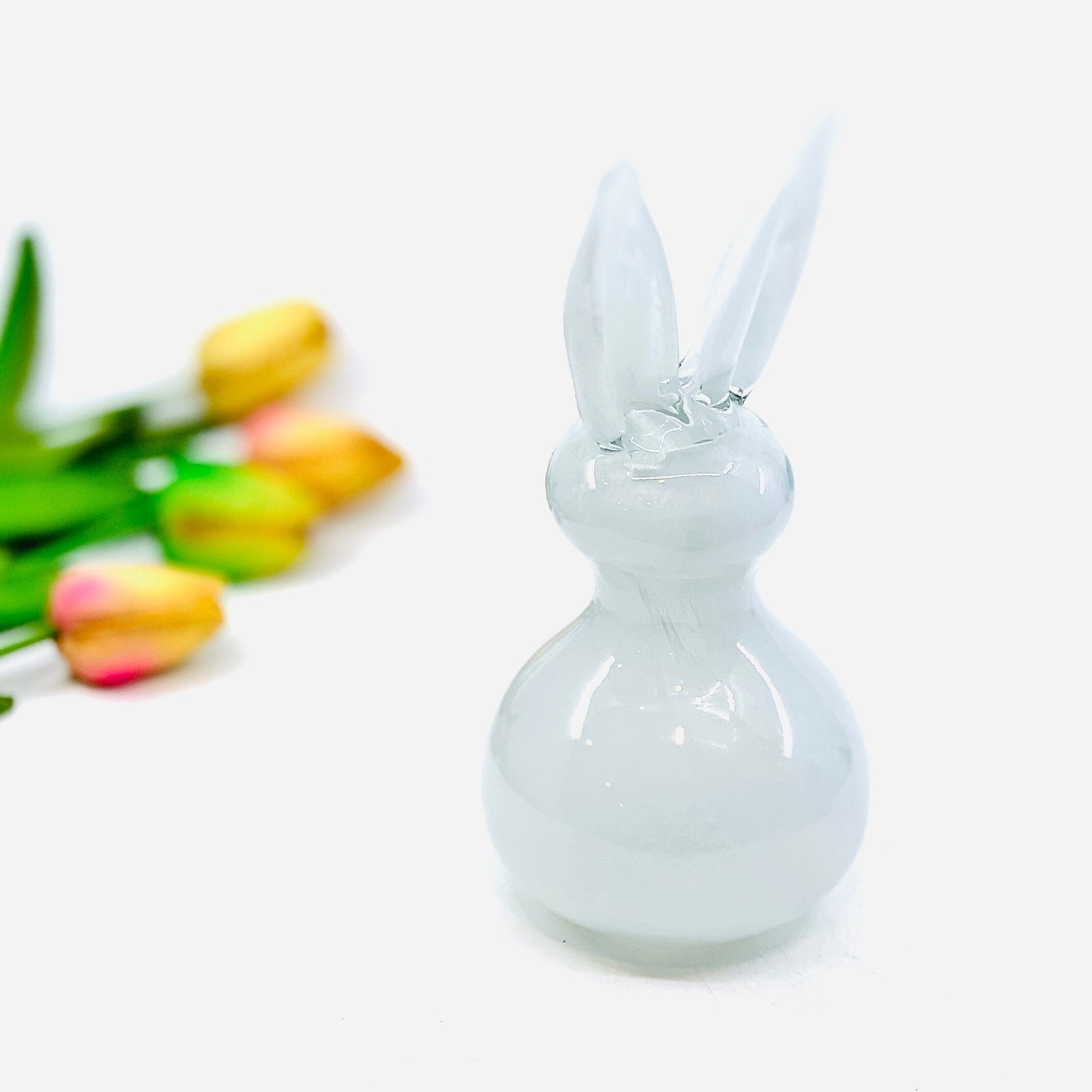 Glass "All Ears" Easter Rabbit, Fluffy Diamond Star 