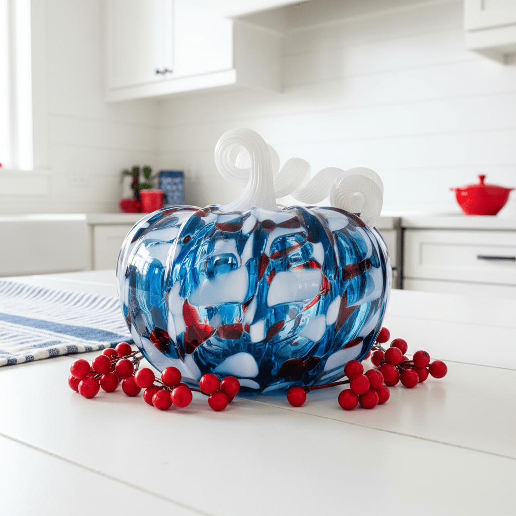 Winterberry Squat Pumpkin - Outlet Inspo Luke Adams Glass Blowing Studio 