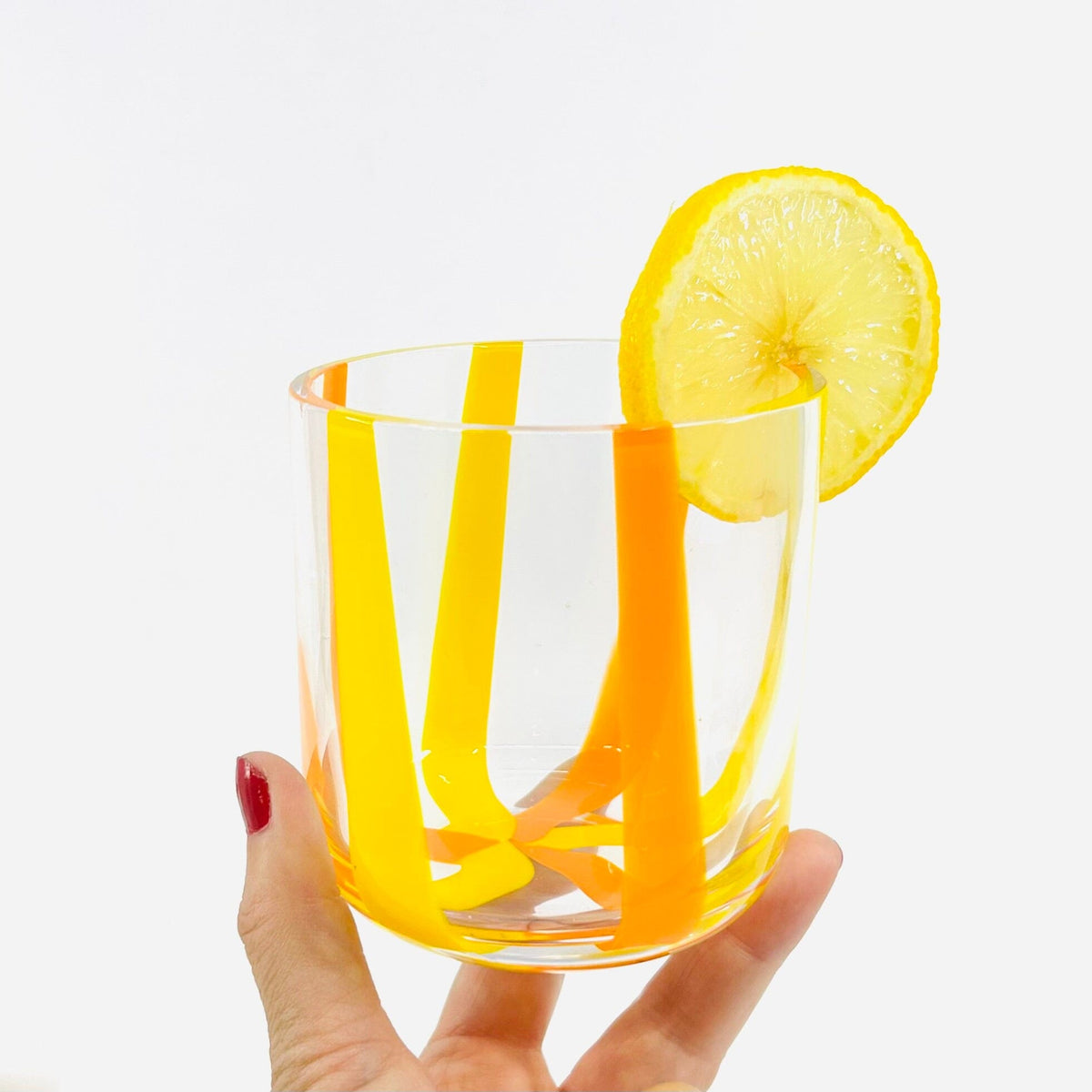 Striped Glass Tumbler, Powder Blue Decor One Hundred 80 Degrees 