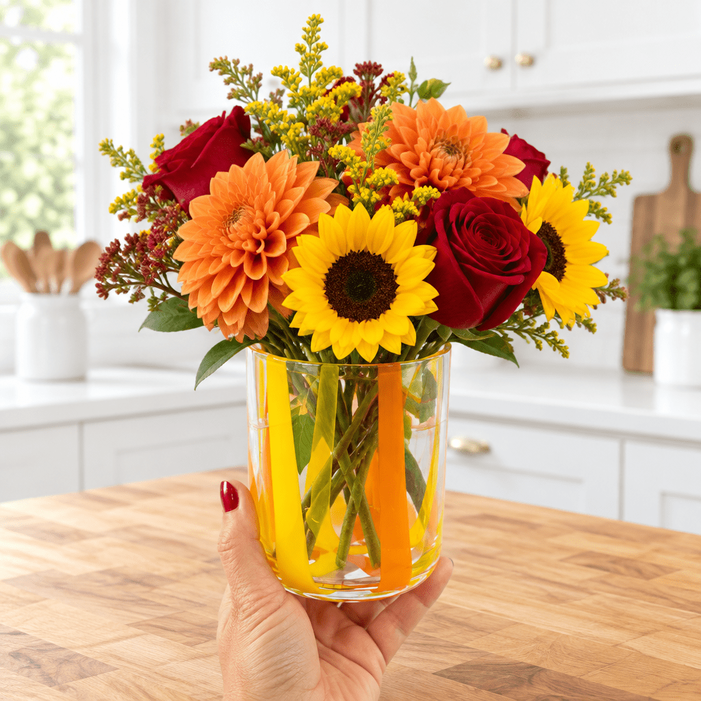 Striped Glass Tumbler, Sunshine Decor One Hundred 80 Degrees 