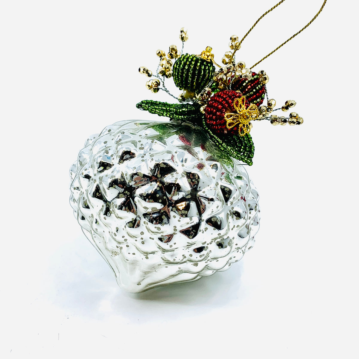 Frosty Jewel Drop Ornament 70, Silver