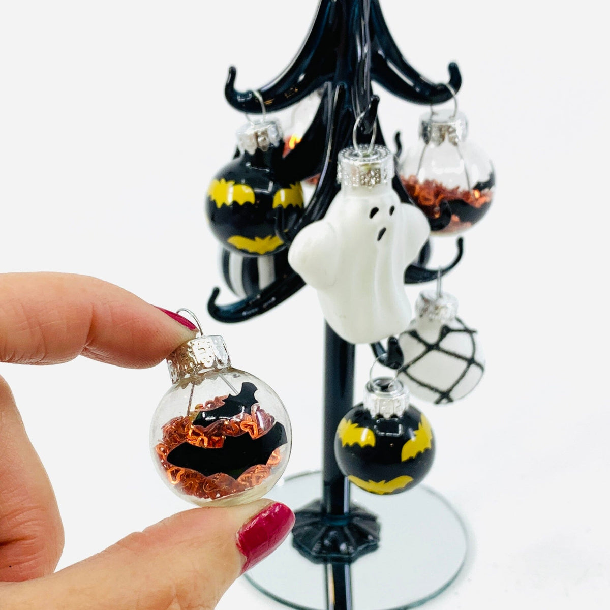 Glass Halloween Tree - Bat 31 Decor GANZ 