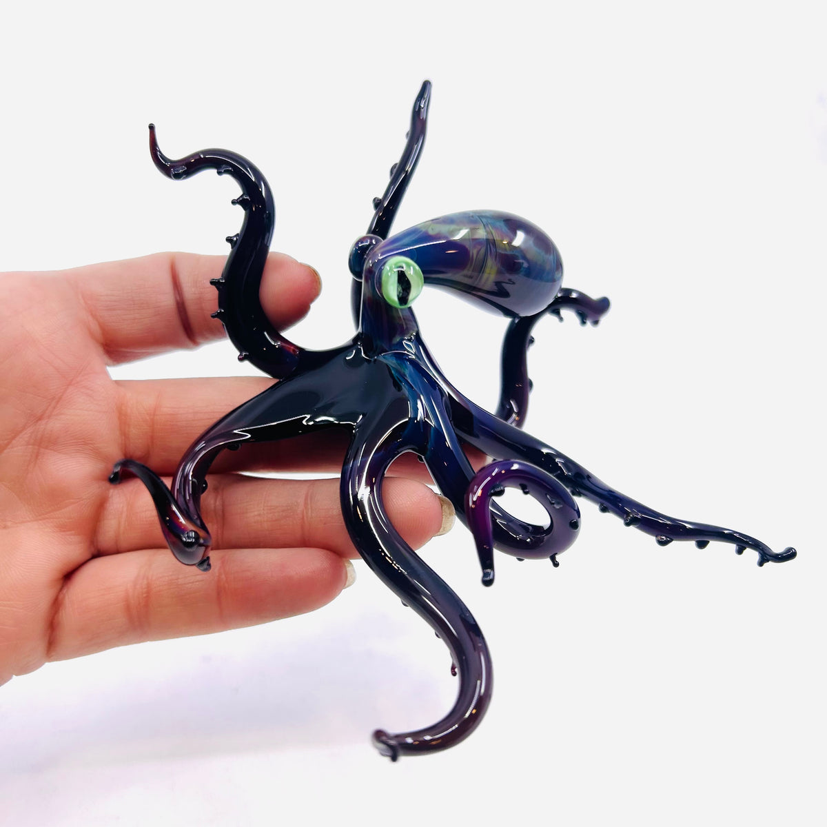 Handblown Artisan Glass Octopus 2, Multi