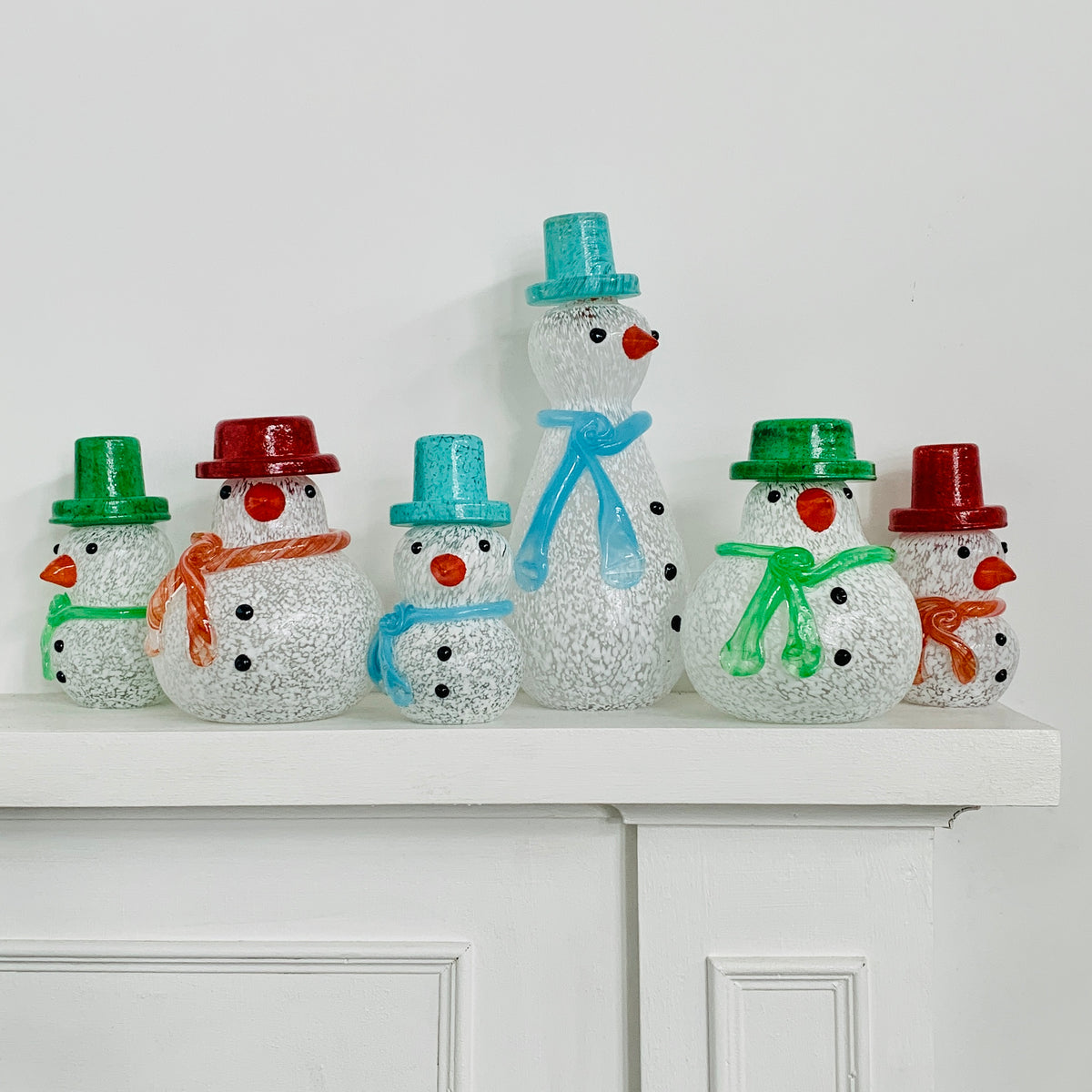 Blown Glass Snowman - Red Scarf