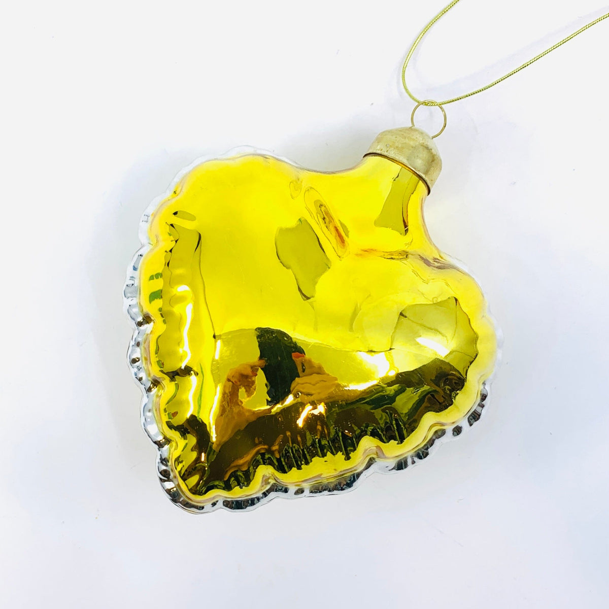 Balloon Heart Ornament 91, Gold Ornament One Hundred 80 Degrees 