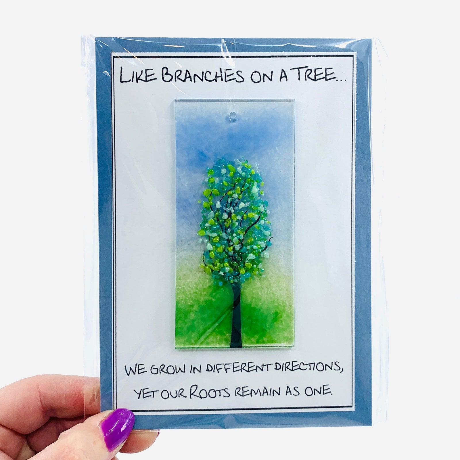 Fused Glass "Like Branches on a Tree” Suncatcher 12 Decor Glimmer Glass Gifts 