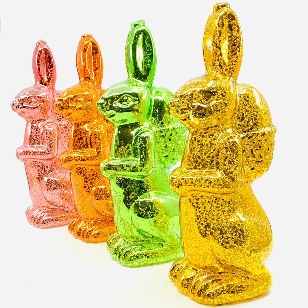 LAST ONE - Mercury Glass Easter Rabbit 10"- Green One Hundred 80 Degrees 
