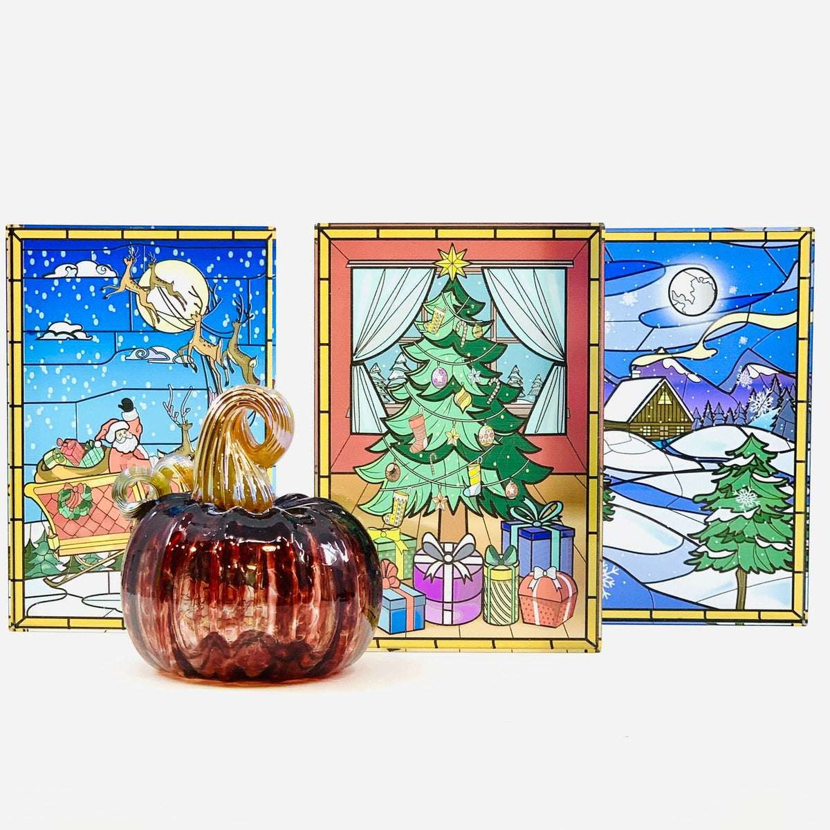 Glass Block Holiday Windows Decor GANZ 