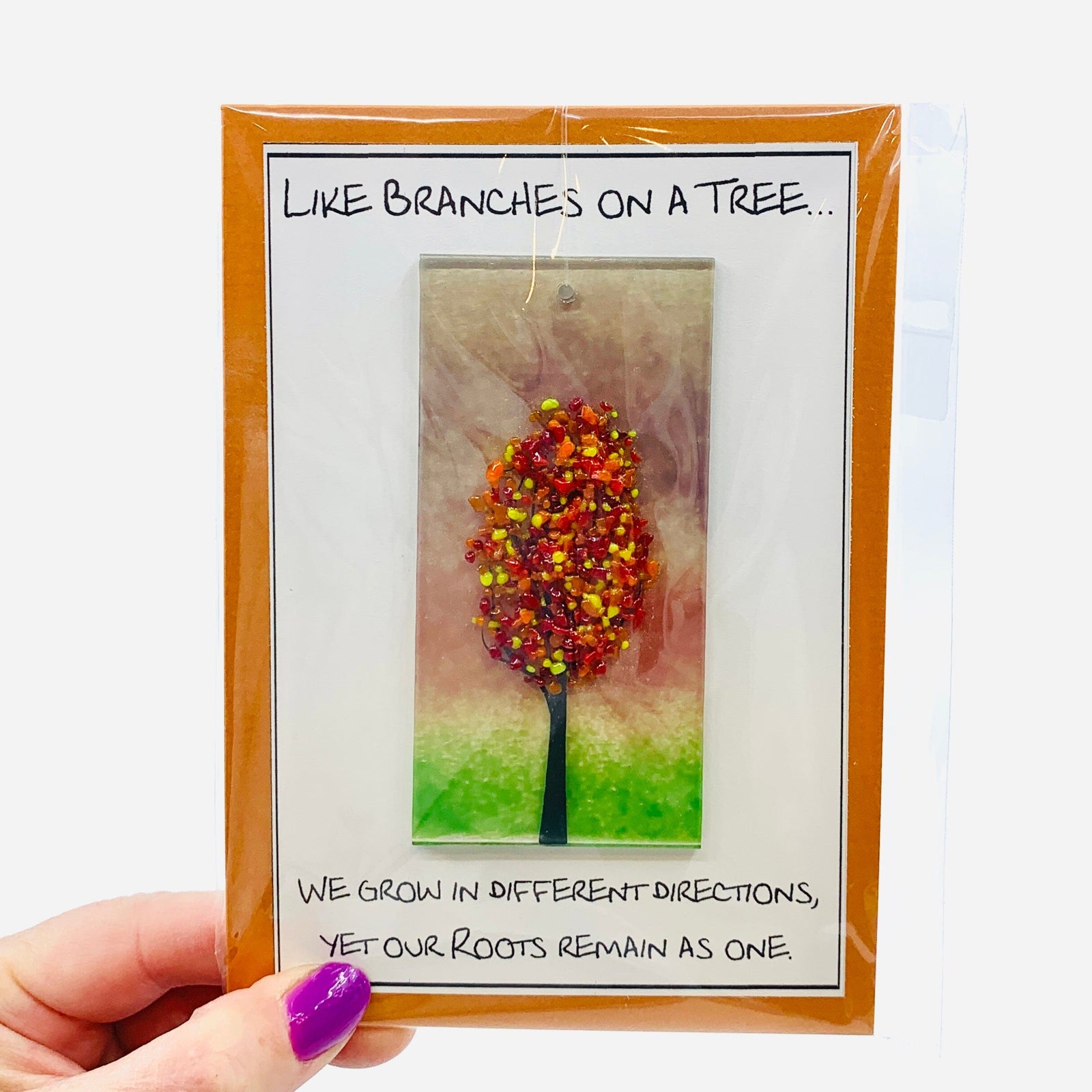 Fused Glass "Like Branches on a Tree” Suncatcher 18 Decor Glimmer Glass Gifts 