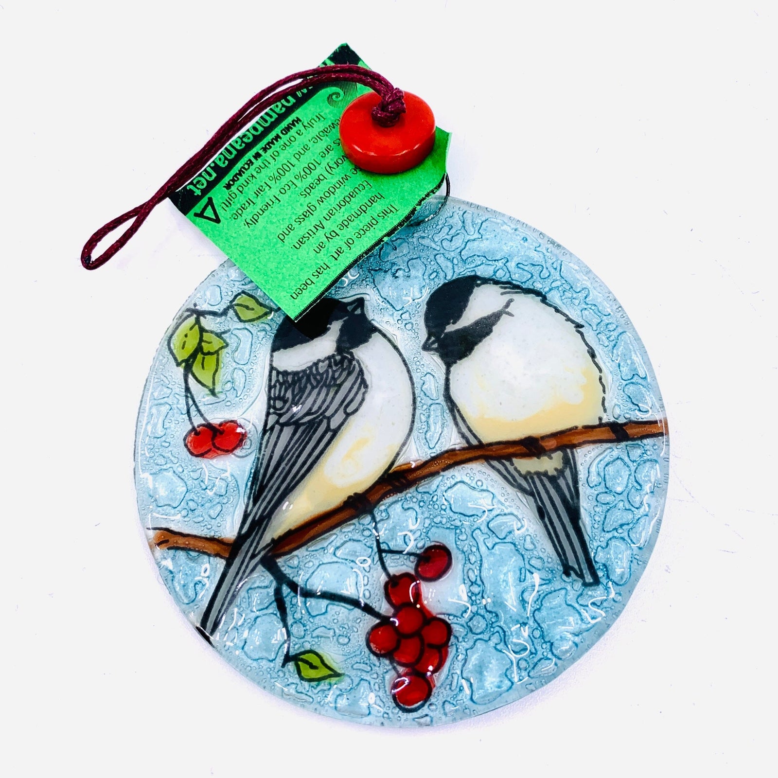 Fair Trade Ornament 156 Chickadee pair Ornament Pam Peana 