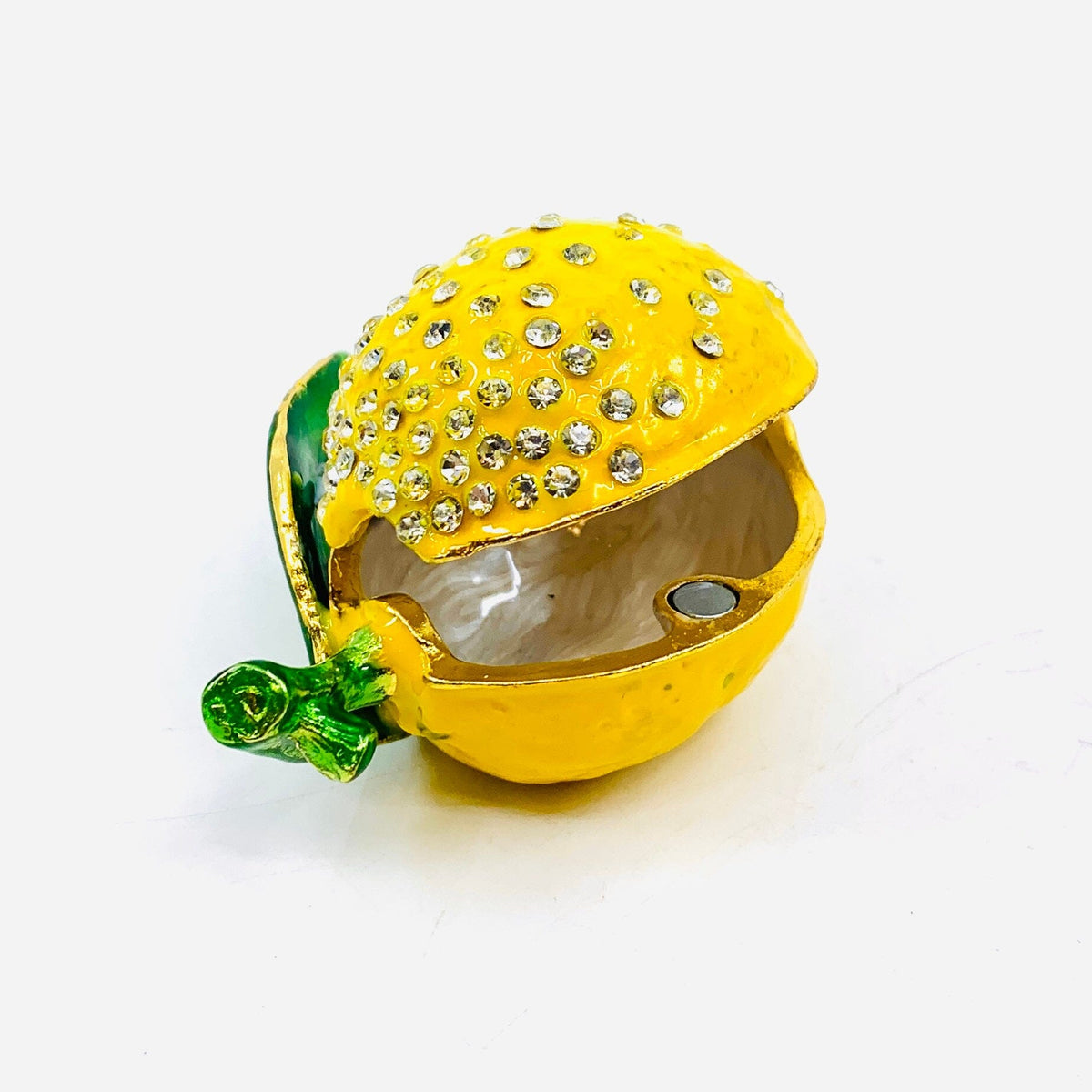 Bejeweled Enamel Trinket Box - Lemon Decor Creative Co-Op 