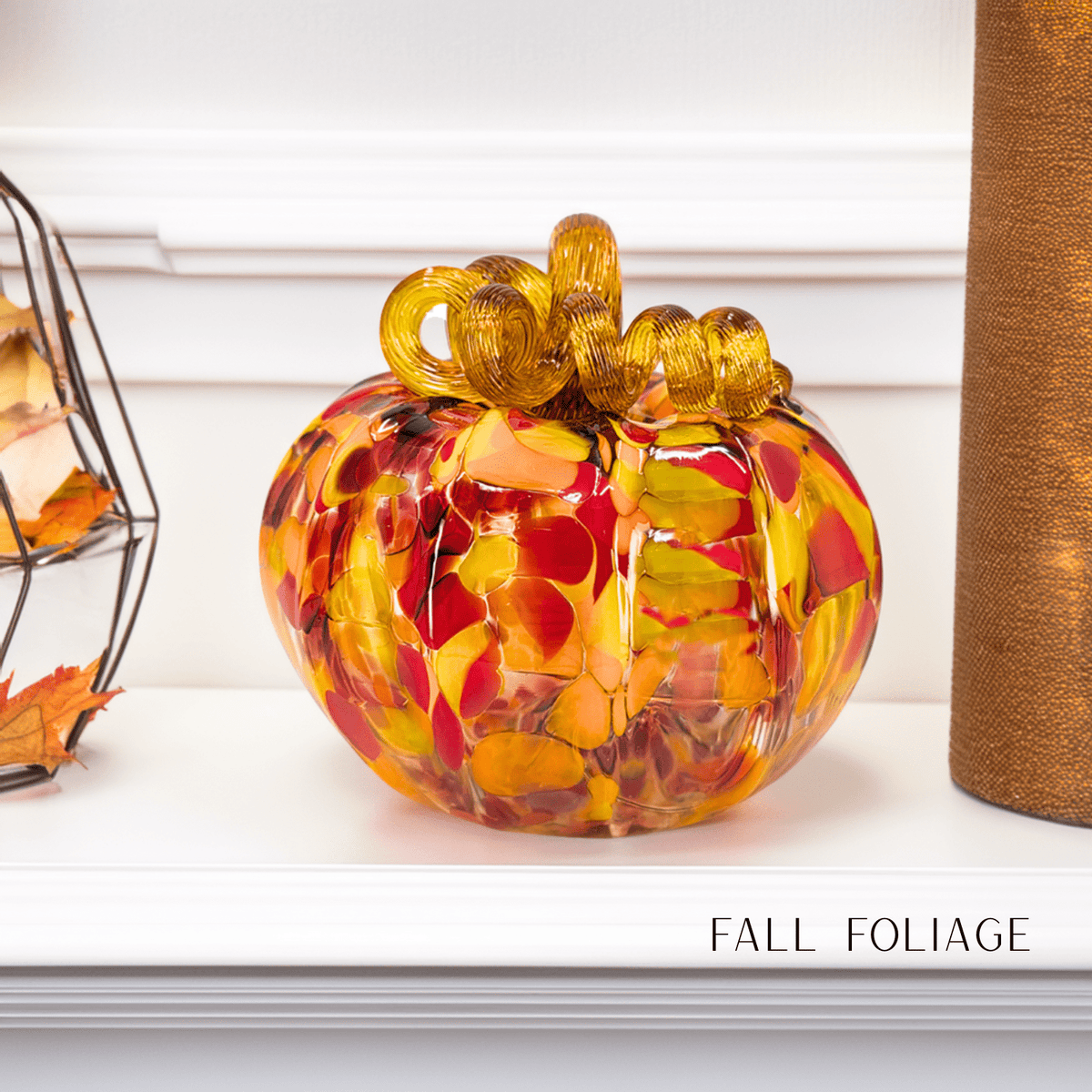 Fall Foliage Squat Pumpkin Production Pumpkin Luke Adams Glass Blowing Studio 