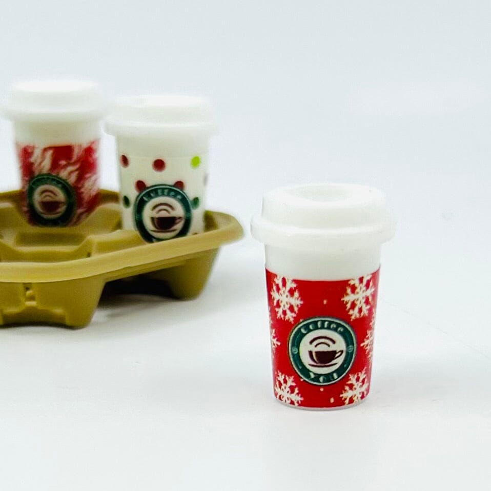 Tiny To Go Coffee Cup, Snowflake Miniature - 