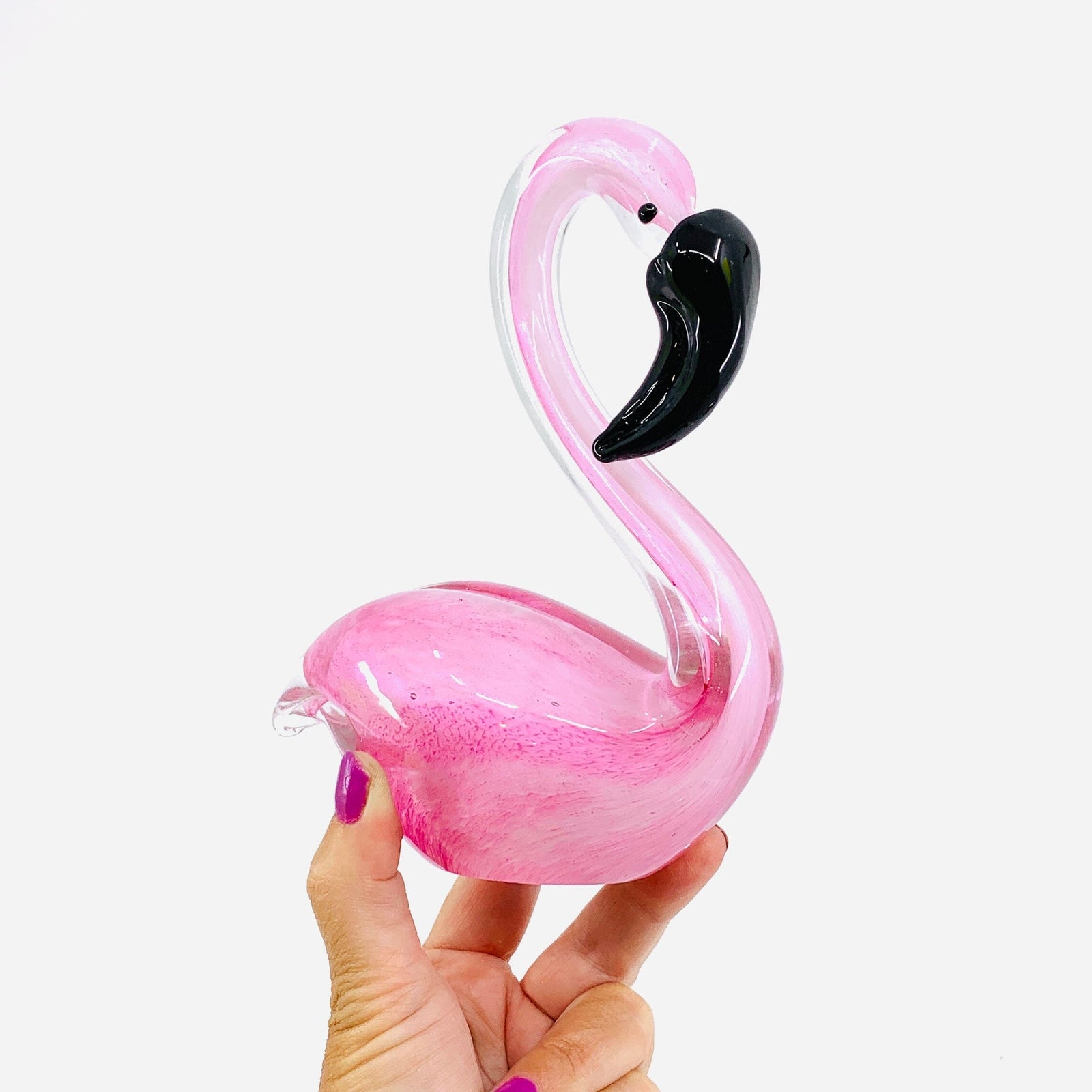 Glass Flamingo Paperweight, Large Decor Chesapeake Bay 