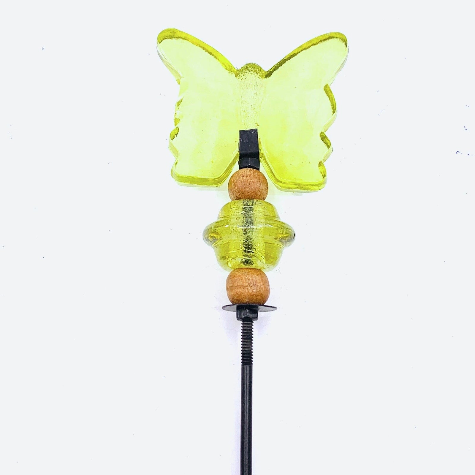 Large Glass Butterfly Garden Stakes, Lime Oak Street 