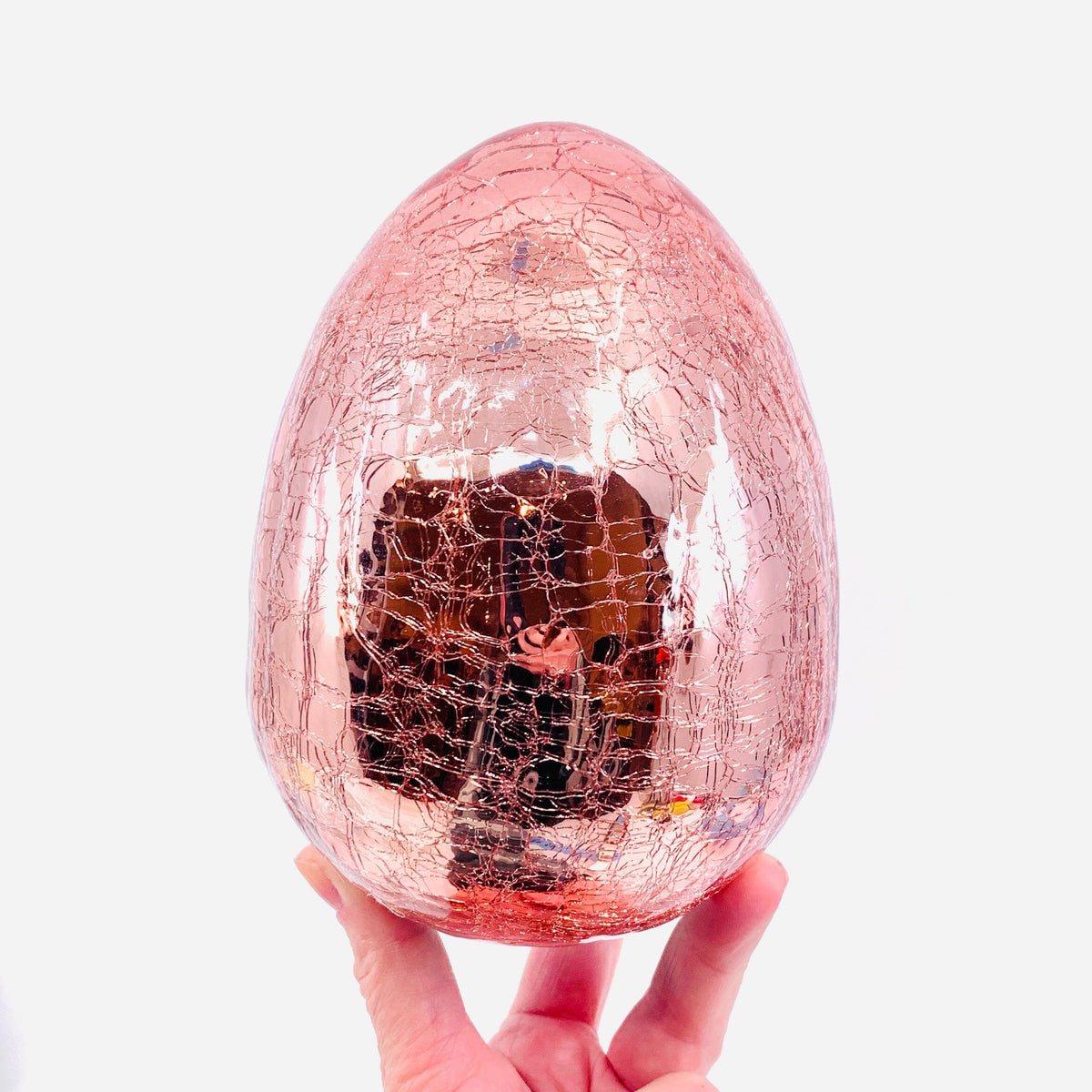 Blown Crackle Eggs, Rose Gold Diamond Star 