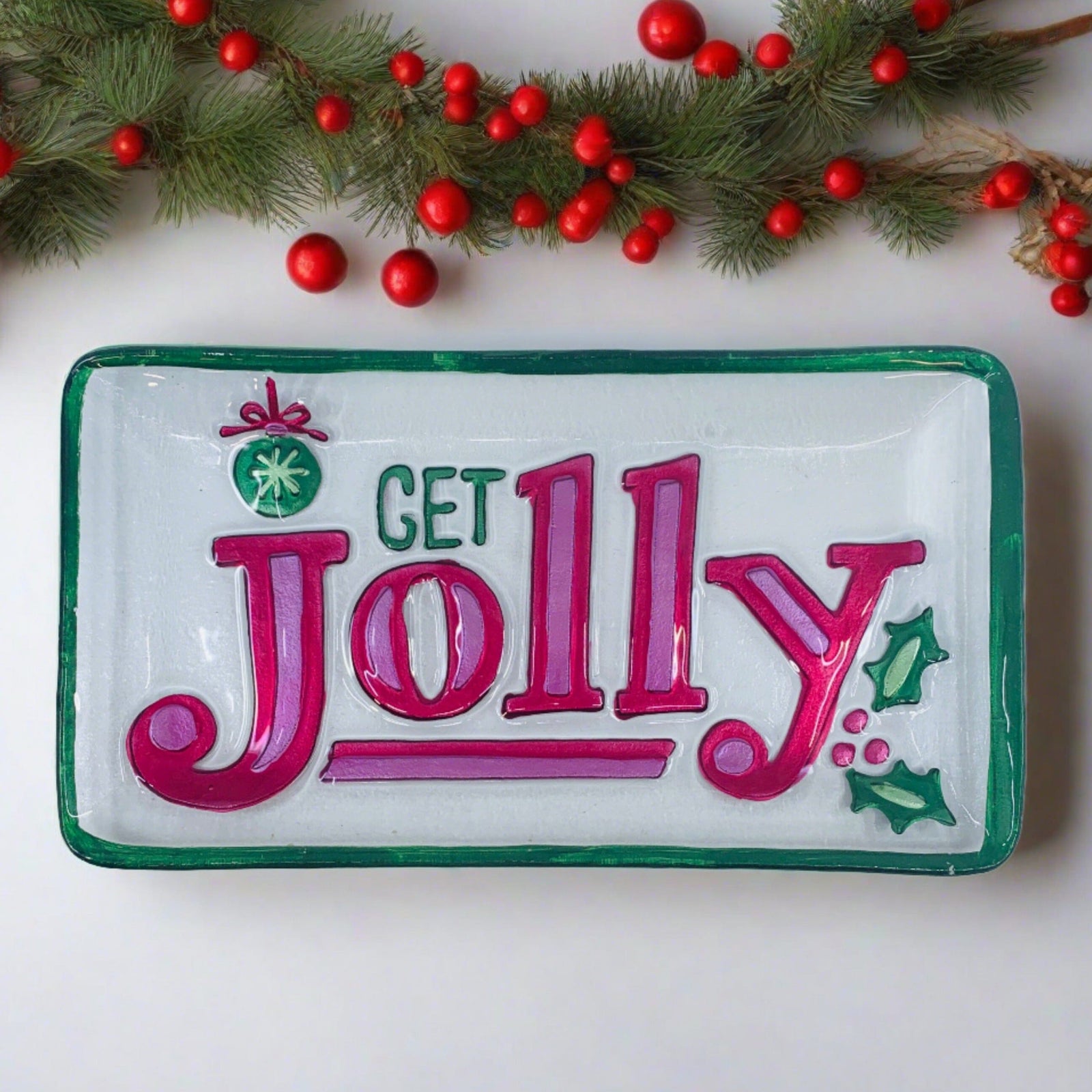 Glass Fusion Plate, Get Jolly 3 Demdaco 