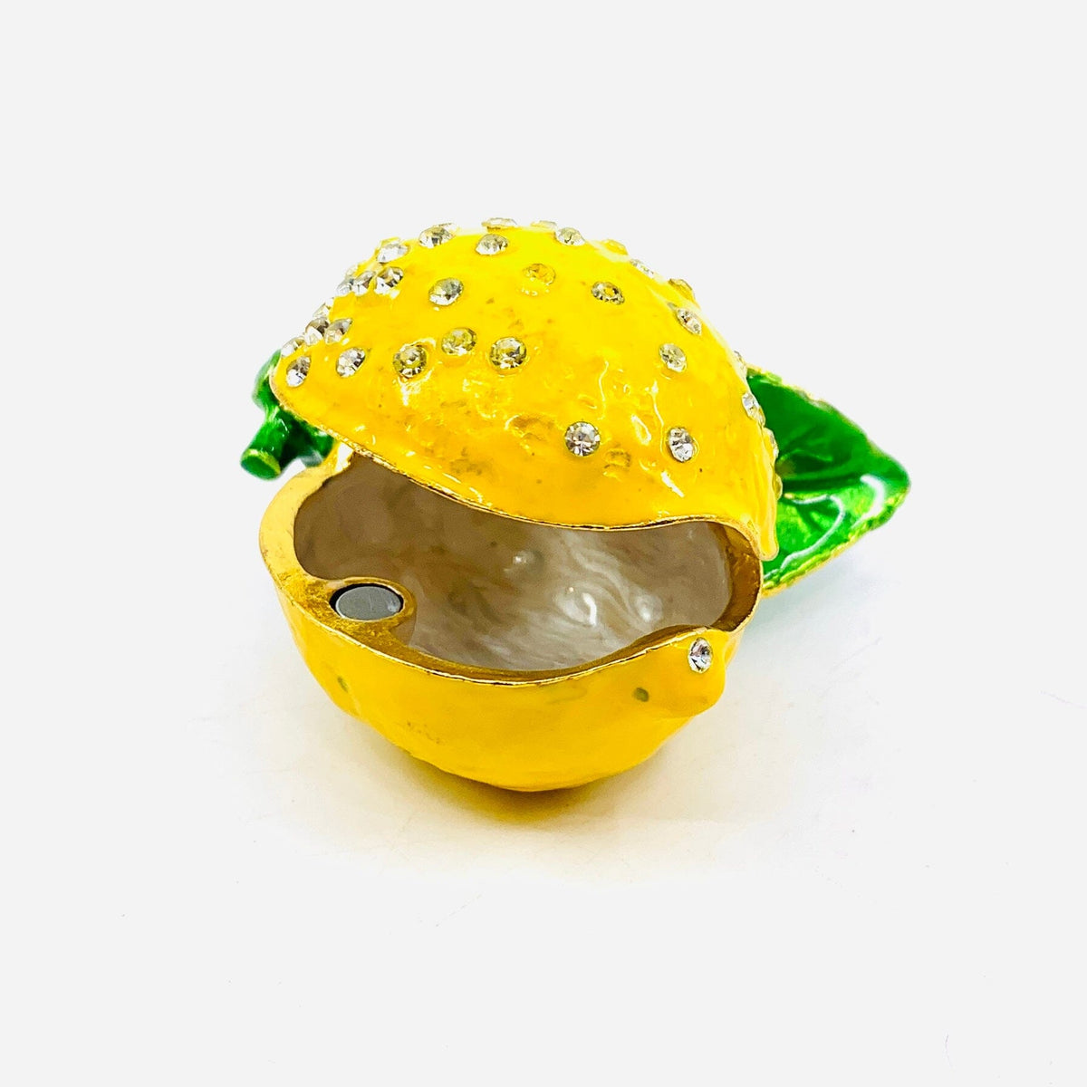 Bejeweled Enamel Trinket Box - Lemon Decor Creative Co-Op 