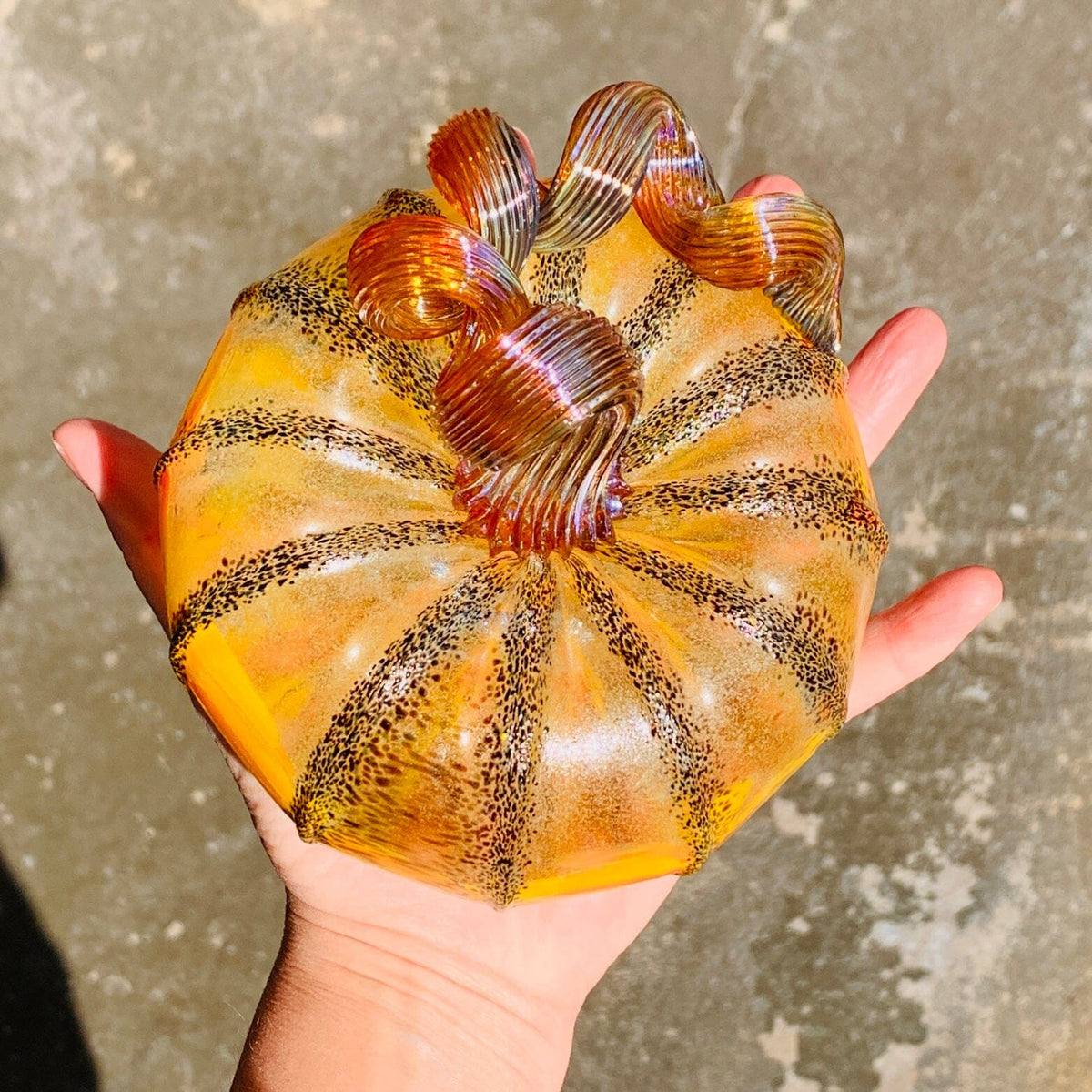 Best Glow Pumpkin 3804 Fall Squat Gabby Luke Adams Glass Blowing Studio 