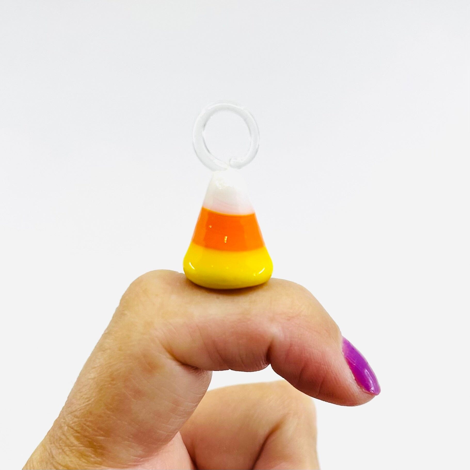 Tiny Glass Candy Corn Ornament Miniature - 