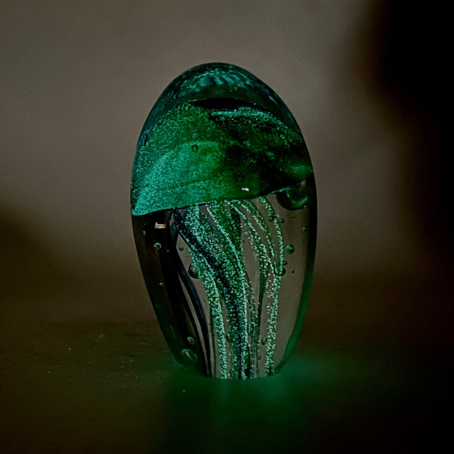 Jellyfish Paperweight Small 12, Blue Green B Decor Chesapeake Bay 