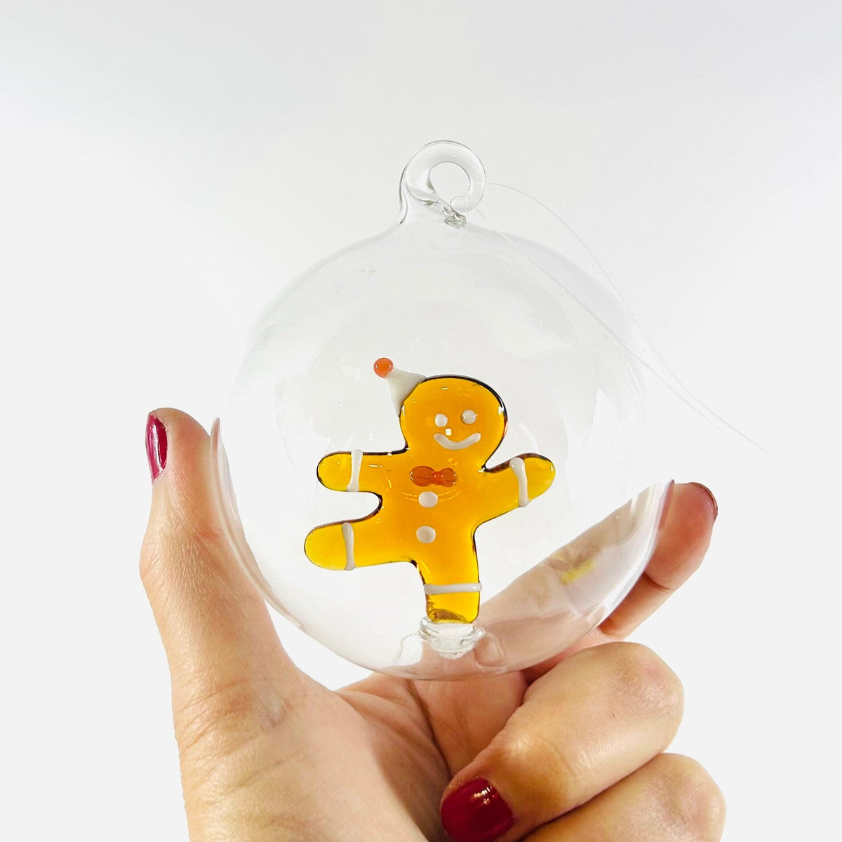 Glass Icon Ornament, Skating Gingerbread ICHENDORF 