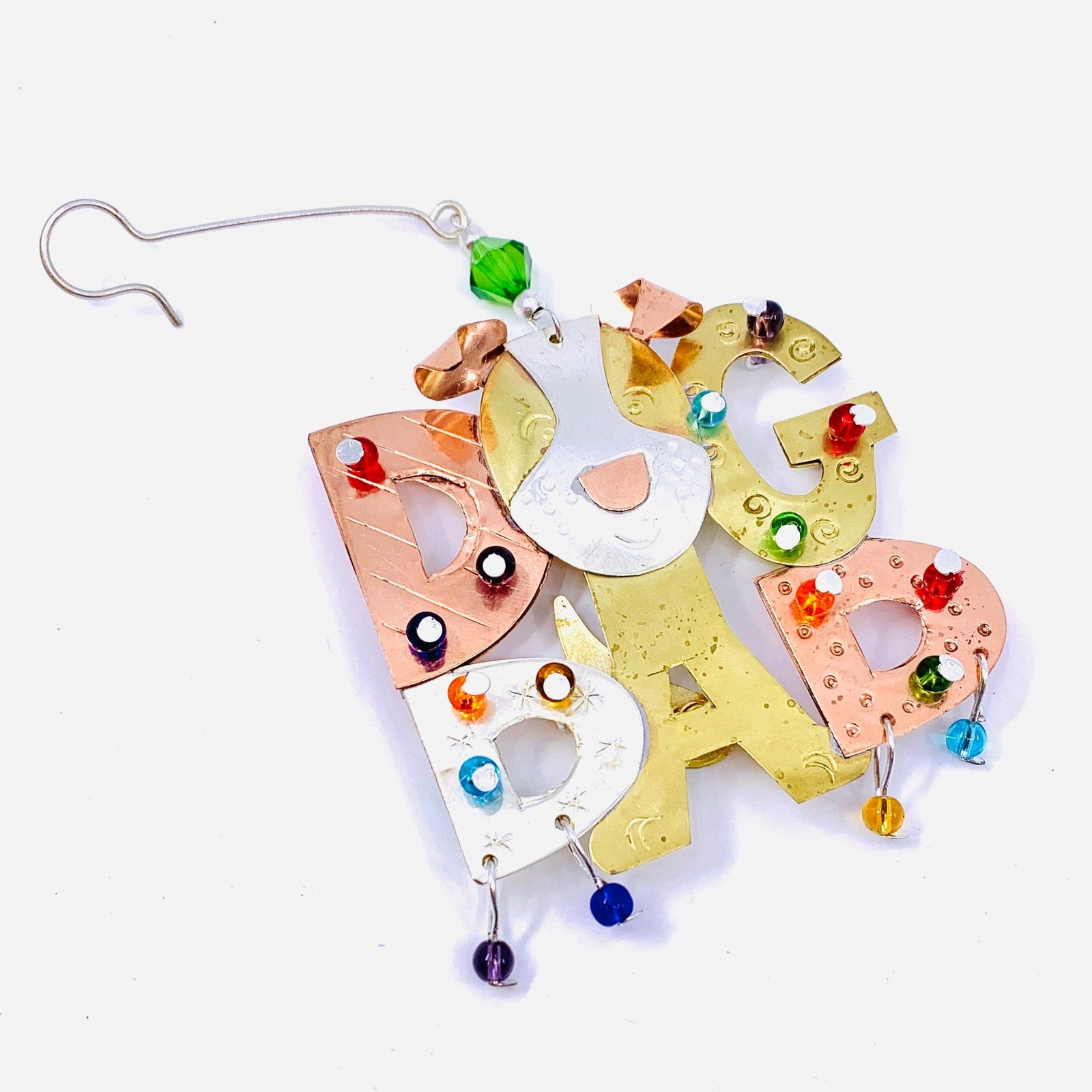 Mixed Metal Ornament Dog Dad, 30 Miniature Pilgrim Imports 