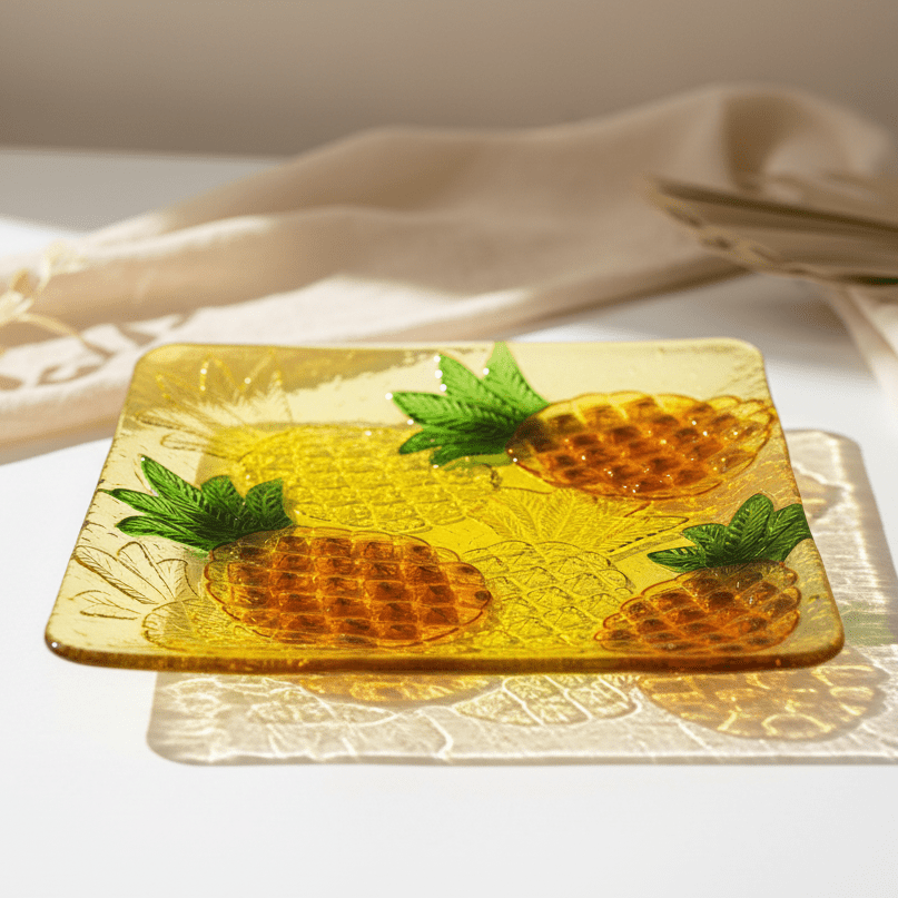 Glass Fusion Plate, Pineapples 31 Decor Boston International, INC 