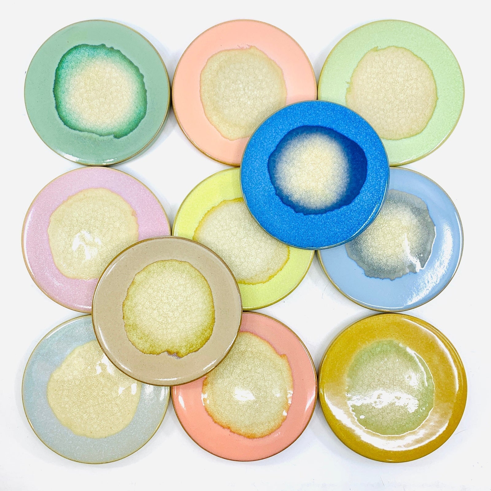 Stoneware Reactive Glaze Coaster, 12 Creative Co-op 