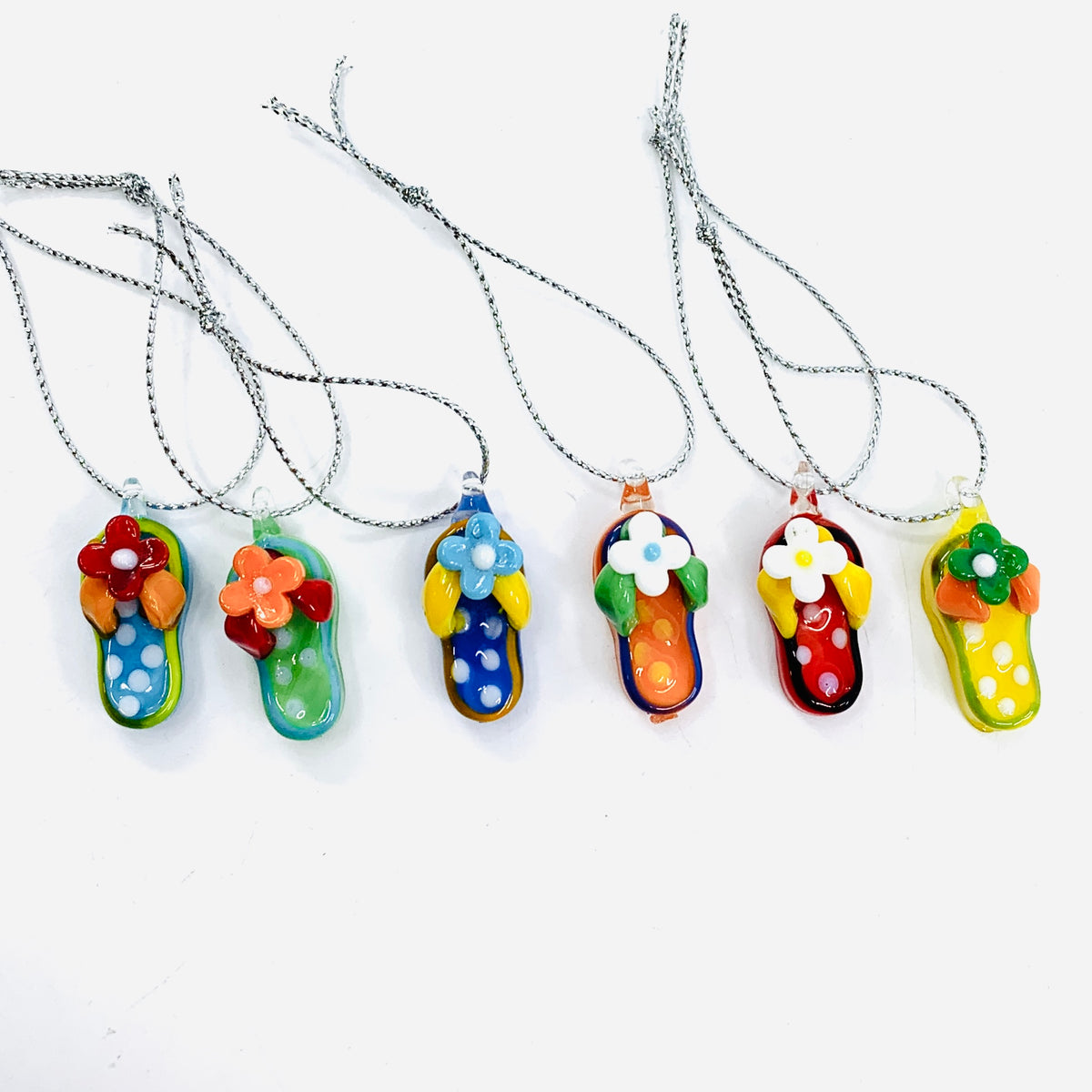 Glass Flip Flop Charms
