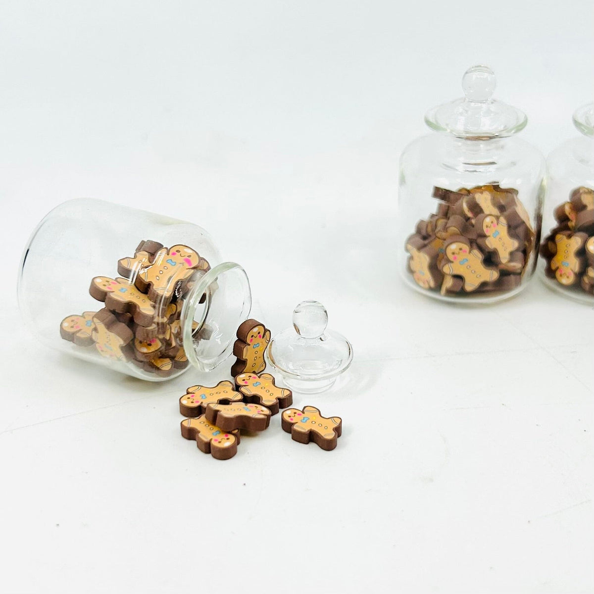 Tiniest Jar of Gingerbread Man Cookies Miniature - 