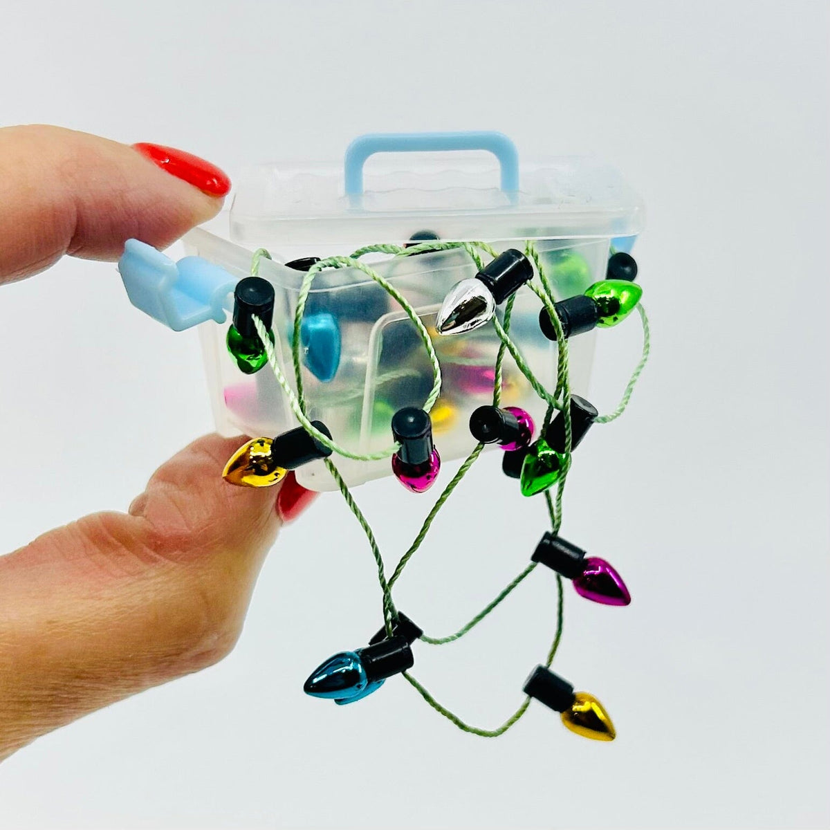 Tiny Attic Tote of Christmas Lights Miniature - 