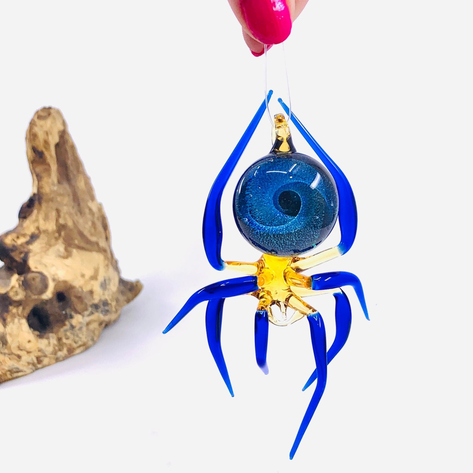 Glass Galaxy Spider Ornament, 21 Ornament WGK Glass Art Inc 