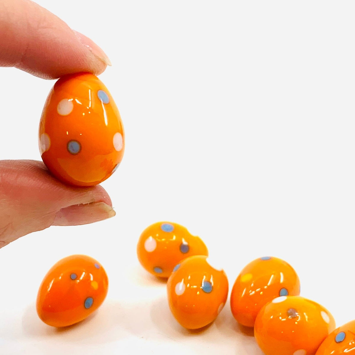Mini Glass Egg, Orange Miniature Amazon 