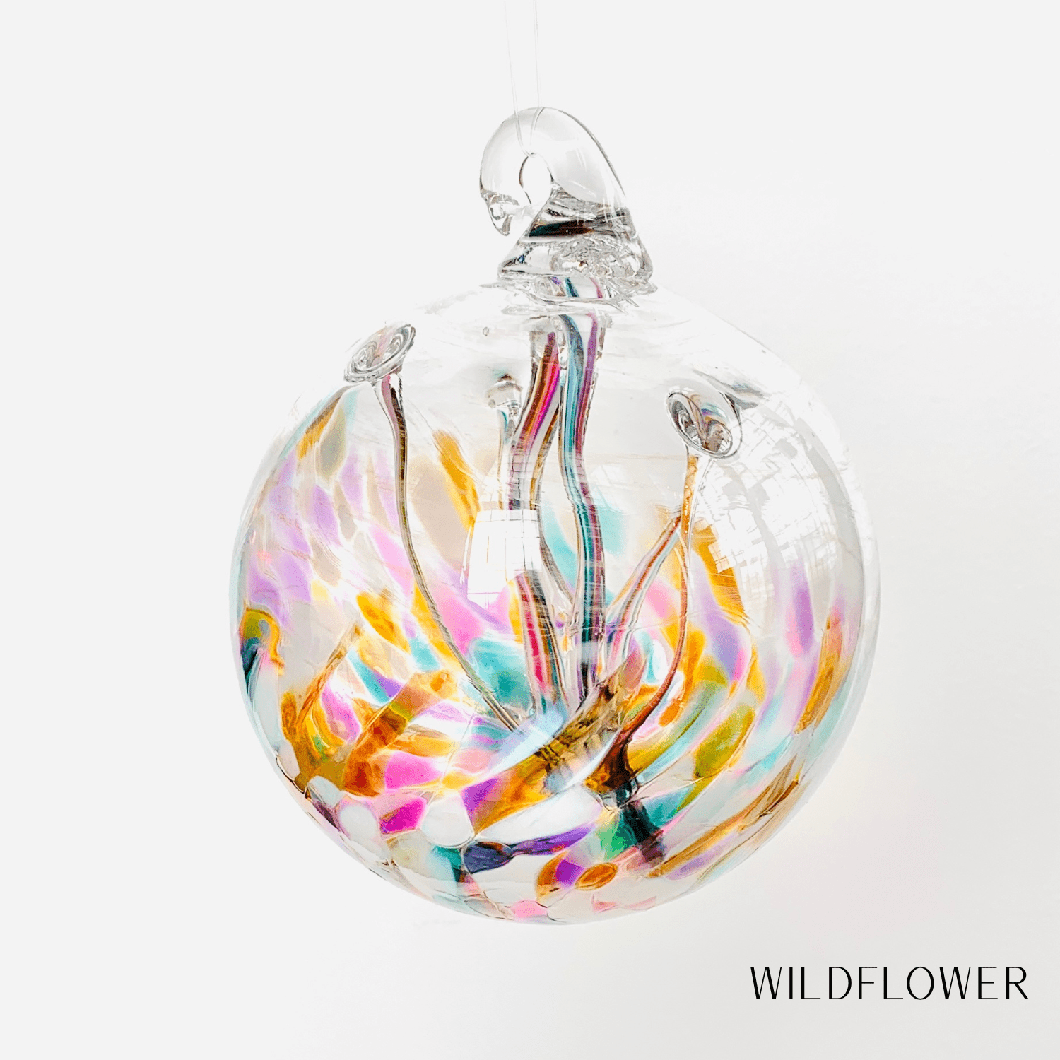 5" Wish Ball Ornament, Wildflower Wish Ball Luke Adams Glass Blowing Studio 