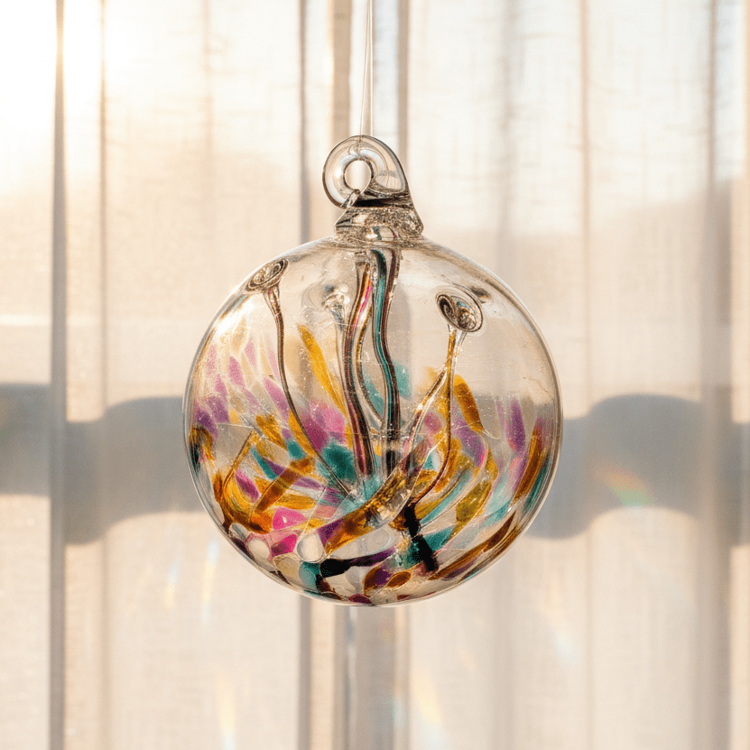 6" Wish Ball Ornament, Wildflower Wish Ball Luke Adams Glass Blowing Studio 