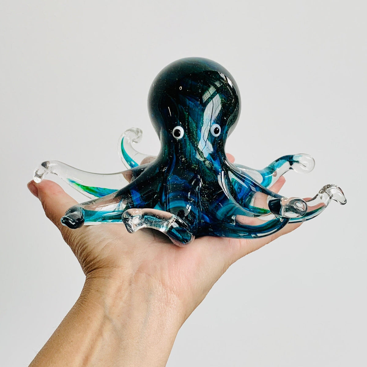 Blue Sparkle Octopus Paperweight