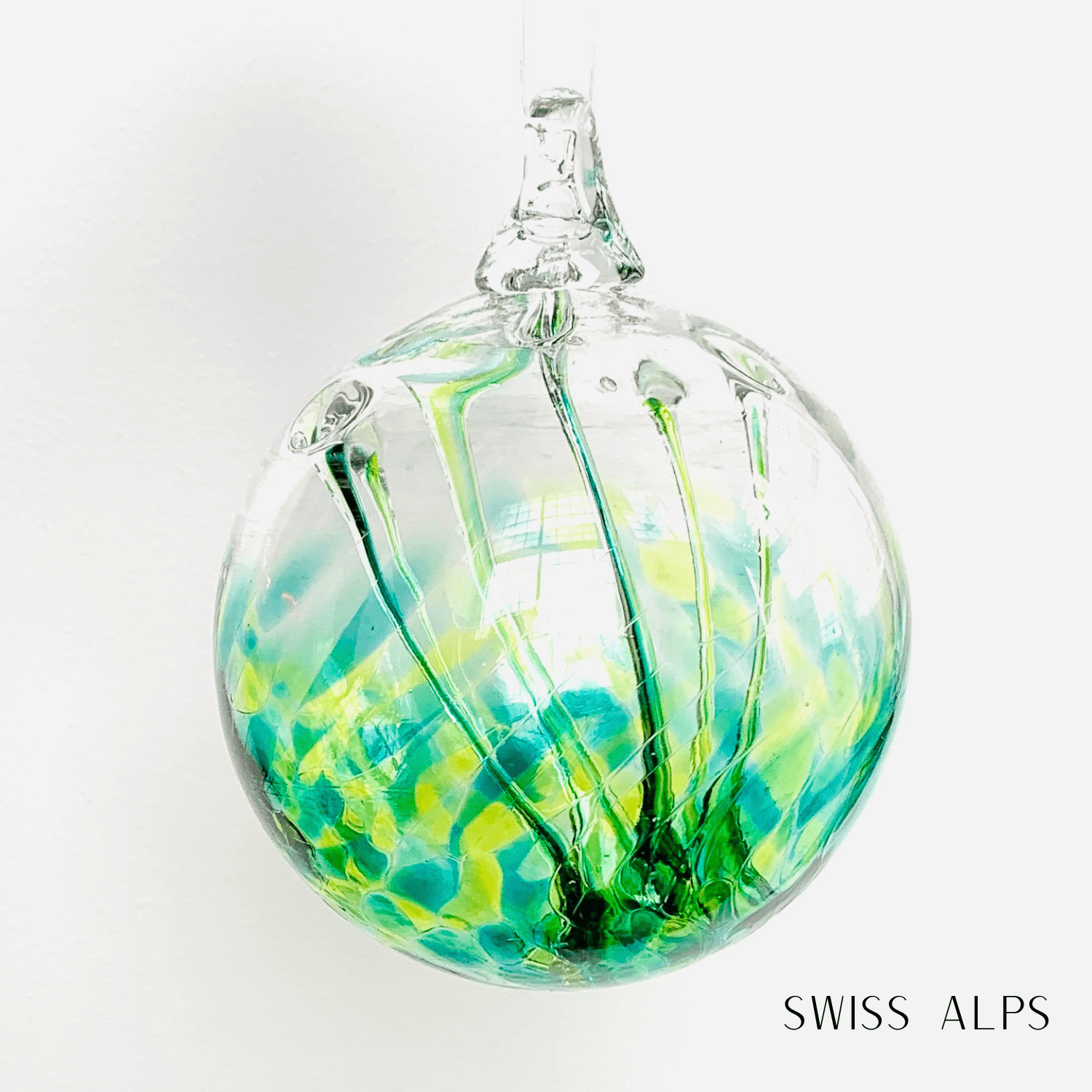 5" Wish Ball Ornament, Swiss Alps Wish Ball Luke Adams Glass Blowing Studio 