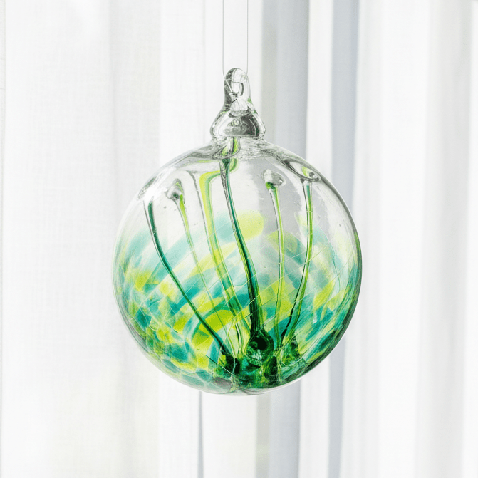 6" Wish Ball Ornament, Swiss Alps Wish Ball Luke Adams Glass Blowing Studio 